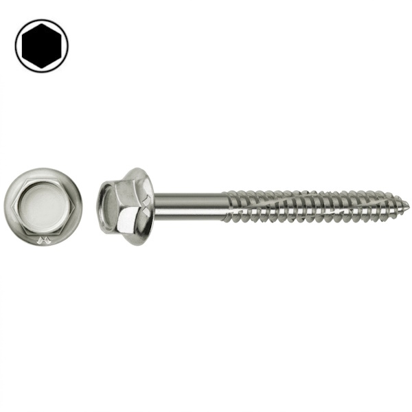 Mustad Vite Kovervit BS Autofilettante Testa Esagonale (TE) Chromiting - MUSTAD